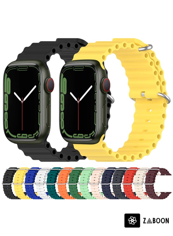 Zaboon Ocean Silicone Watch Band  Apple Watch Series 8&7 41mm / SE 2&6&SE&5&4 40mm / 3&2&1 38mm - Image 4