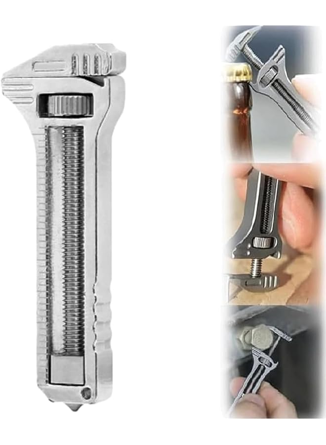 wisfunlly Mini Alloy Multi Tool Multi Functional Wrench Tool Titanium Mini Spanner Beer Opener Nail Puller Edc Pocket Multi Tool For Repairing Backpacking Camping Hiking  - Image 1