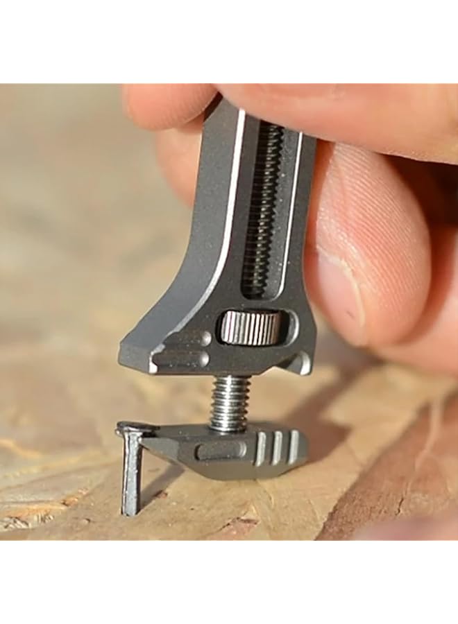 wisfunlly Mini Alloy Multi Tool Multi Functional Wrench Tool Titanium Mini Spanner Beer Opener Nail Puller Edc Pocket Multi Tool For Repairing Backpacking Camping Hiking  - Image 4