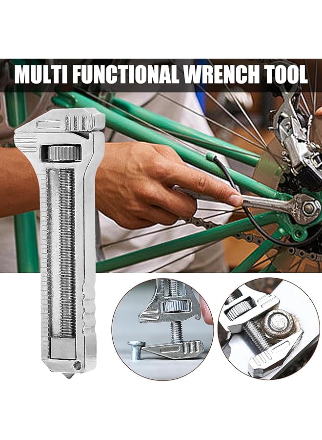 wisfunlly Mini Alloy Multi Tool Multi Functional Wrench Tool Titanium Mini Spanner Beer Opener Nail Puller Edc Pocket Multi Tool For Repairing Backpacking Camping Hiking  - Image 2