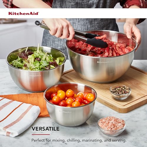 KitchenAid Stainless Steel Mixing Bowls, Set Of 3 - Image 3