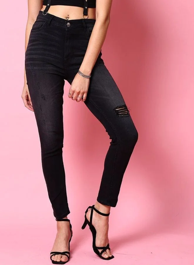 مرفوعة Women Slim Fit Solid High Rise Jeans