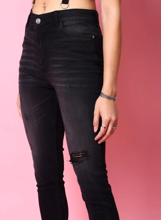 Freehand  Women Slim Fit Solid High Rise Jeans  | Best Price UAE