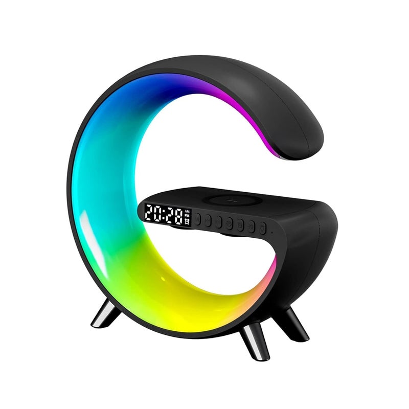 Aaravi exports GShaped Lamp Multifunctional Wireless Charger Bluetooth Speaker Alarm Clock Fast Charging Home Office Study Bedside Wireless Charging Lamp Multi Color Pack of 1 - Image 5
