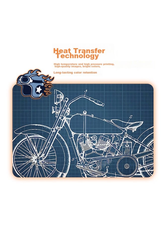 Lesailes Feidun Mouse Pad For Gaming And Office, Solid Color Special Small Computer Desk Pad, Smooth Woven Edge-banded Thickened Non-slip Base, Vintage Motorcycle Design, 300x250x3mm - Image 3