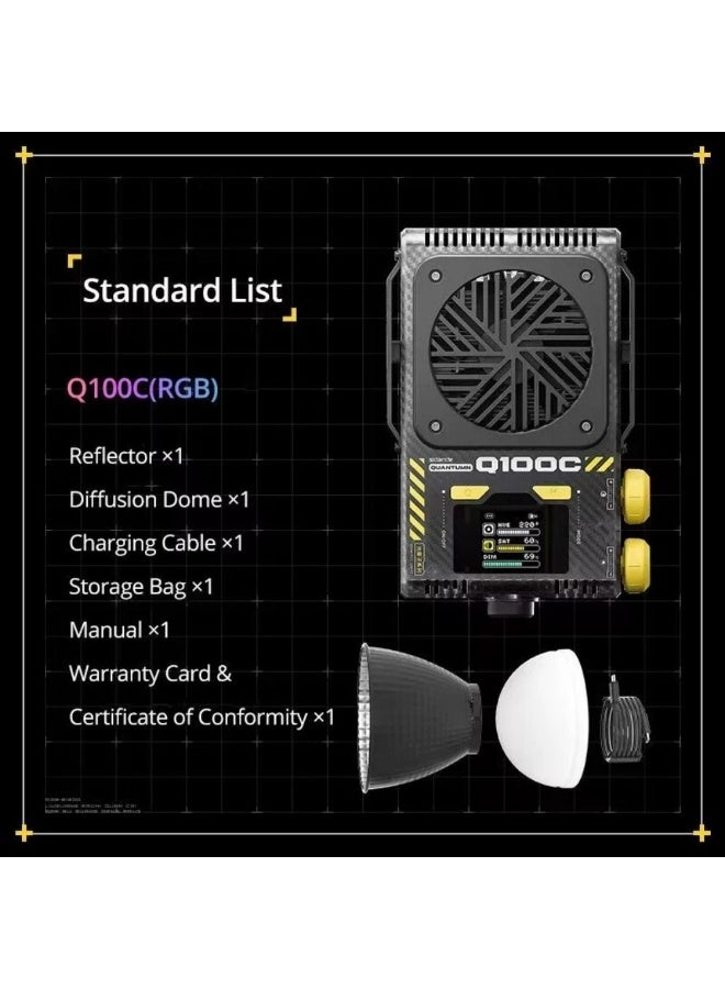 سايداند ضوء تصوير سيداندي Q100c بقوة 100 واط RGB ضوء ممتلئ بألوان كاملة - Image 2