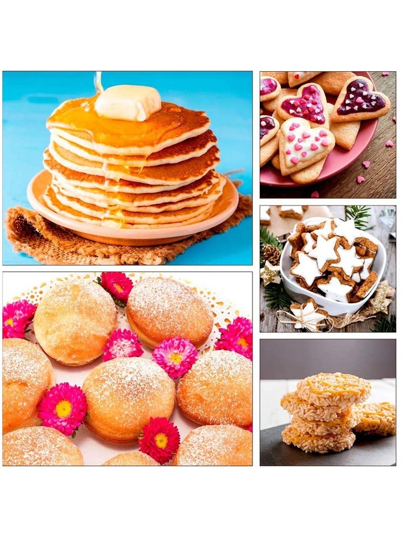 Silicone Fried Egg Mould, 3PCS Heart&Round&Star Shape Pancakes Maker for Saving Cooking Time, Insulated Biscuit Mold Baking Stencil for Fast Easy DIY Egg/Cupcake/Pastry