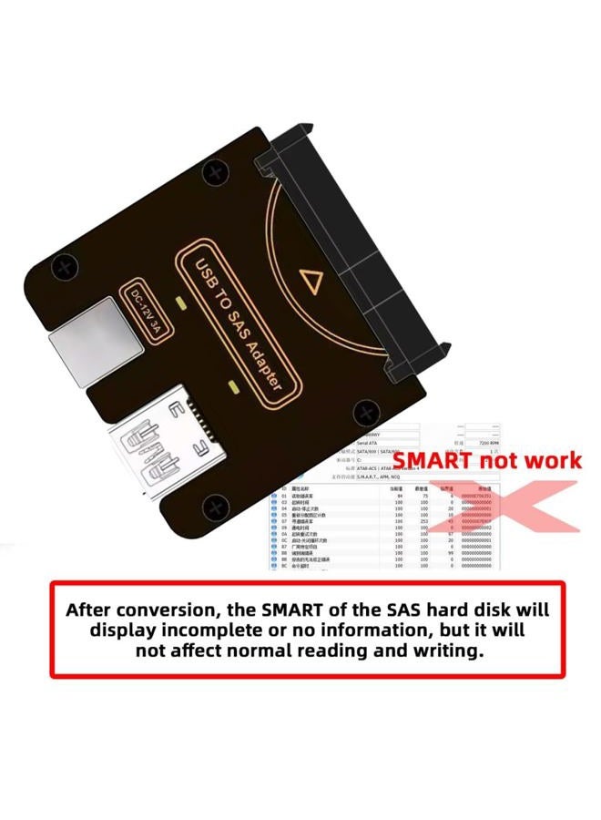 Xiwai SFF-8482 SAS 29Pin to 5Gbps USB 3.0 Hard Disk Drive Raid Adapter Card with Chipset and Power Port (Need 12V/3A Power Supply) - Image 5