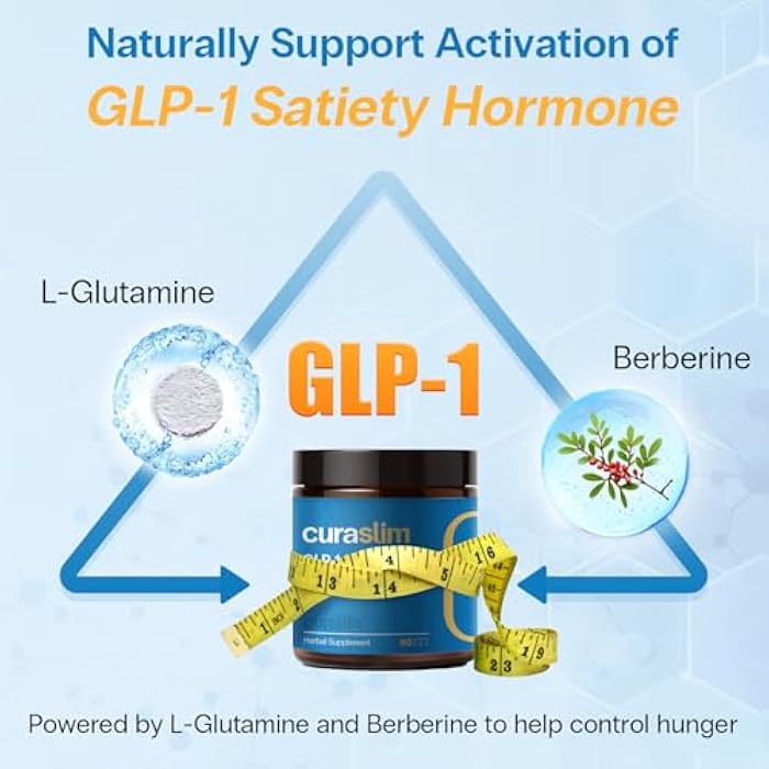 Curalife Curaslim GLP-1 Weight Loss Support: Natural GLP-1 Pathway Activation - Appetite Suppressant, Energy & Metabolism Booster - 10-in-1 Expert-Formulated, Berberine, 5HTP, Chromium, Saffron, 60 Servings - Image 3