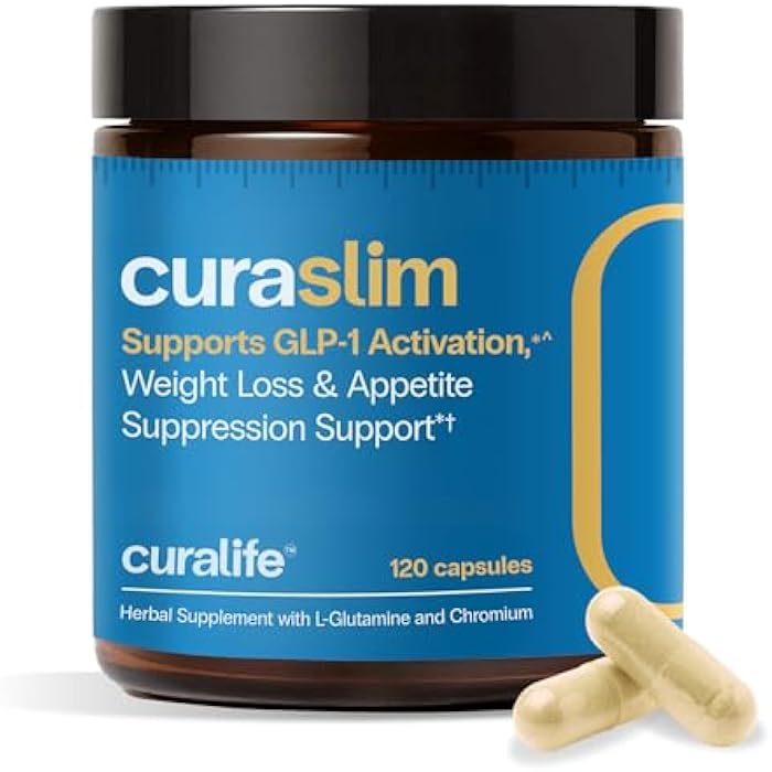 Curalife Curaslim GLP-1 Weight Loss Support: Natural GLP-1 Pathway Activation - Appetite Suppressant, Energy & Metabolism Booster - 10-in-1 Expert-Formulated, Berberine, 5HTP, Chromium, Saffron, 60 Servings - Image 1