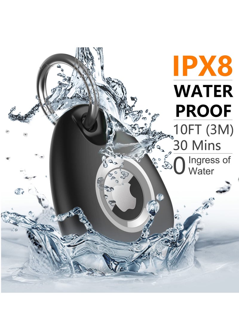 KASTWAVE - Case for AirTag, IPX8 Waterproof Keychain Holder Compatible with Apple Air Tag Case for Dog/Cat/Luggage (Black) - Image 1