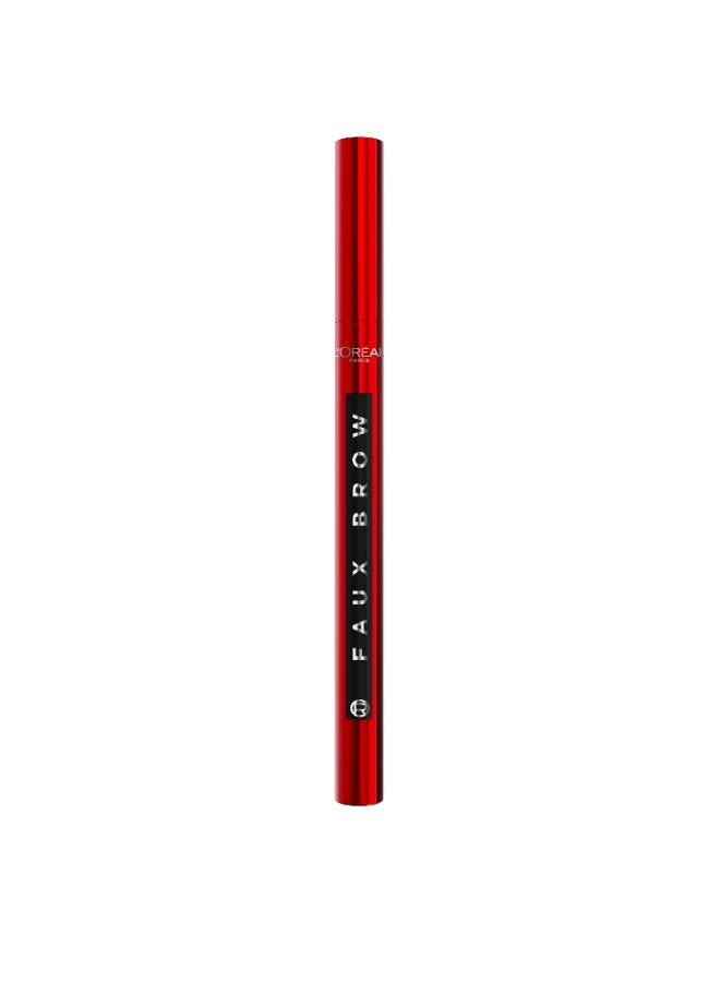 L'Oreal Paris Faux Brow, Hair-Like, Filling Eyebrow Pen with Double-Brush Tip, Fast & Precise Eyebrow Makeup, Black - Image 1