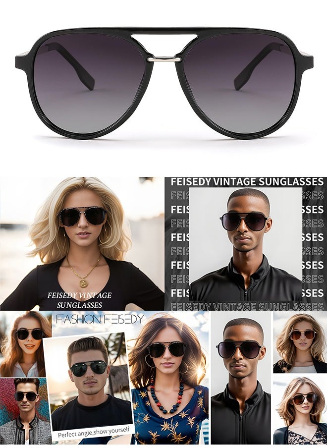 AZorb Polarized Aviator Sunglasses Men Women - Metal Frame Fashion Men's Sun Glassess Accessories UV400 Protection Shades for Daily Driving Holidays  - Image 4