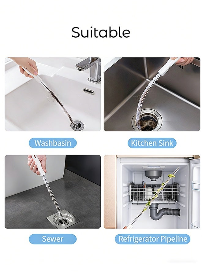 3PCS Drain Cleaning Strips, Spiral Pipe Hair Unclogger for Kitchen, Bathroom, Sewer, and Sink, Anti-Blockage Tool - Image 2