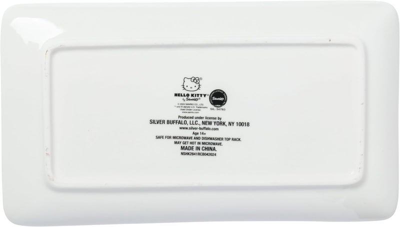 Silver Buffalo طقم سوشي سيراميك أحمر وأبيض من سيلفر بوفالو سانريو هالو كيتي 3 قطع - Image 5