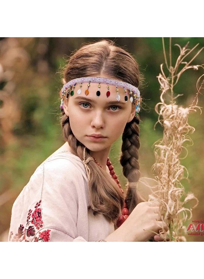 Woeoe Boho Beaded Headband Star Elastic Handmade Hair Bands Butterfly No Slip Vintage Hair Jewelry Accessories For Women Girls(Pack Of 3) - Image 4