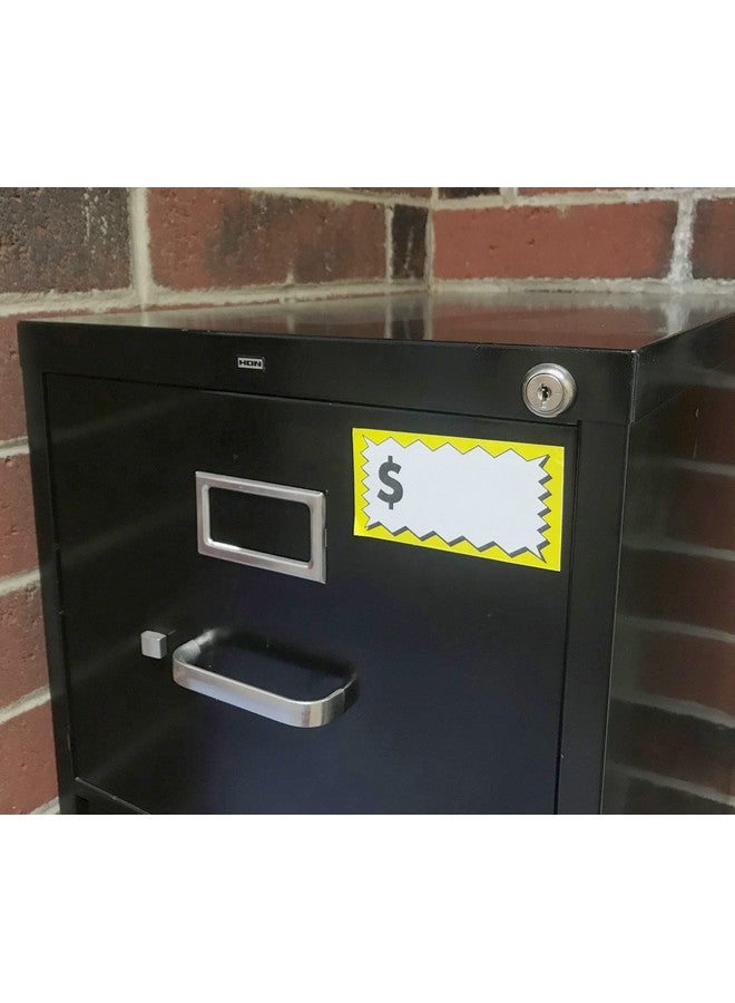 سن برست سيستمز 7071 ملصقات تسعير العناصر الكبيرة عدد 75 مع مساحة لكتابة الأسعار 4 × 2.25 بوصة أصفر وأبيض - Image 5