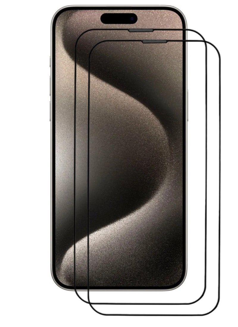 ACLIX 2 Pieces Antistatic ESD Dustproof Premium Quality High Definition Tempered Glass Screen Protector Designed For  iPhone 15 Pro Max - Image 1