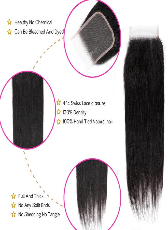 Tendresse Straight Closure 4X4 Lace Closure Brazilian 10A Virgin Human Hair Lace Closure with Baby Hair Natural Color(16 inch) - Image 2