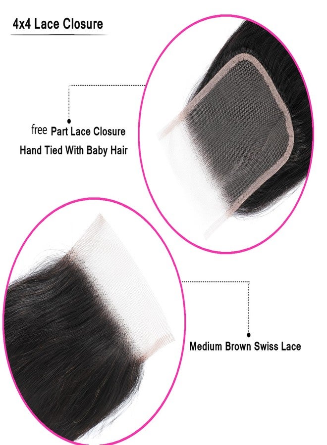 Tendresse Straight Closure 4X4 Lace Closure Brazilian 10A Virgin Human Hair Lace Closure with Baby Hair Natural Color(16 inch) - Image 4