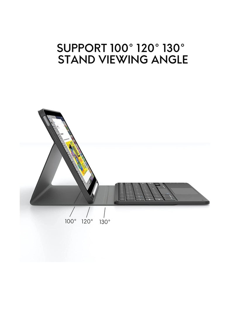 AirYoung Touchpad English Keyboard Case Compatible With Xiaomi Pad, Backlit, Multi-Touch Trackpad, Flip Stand Case with Pencil Holder (Black) - Image 5