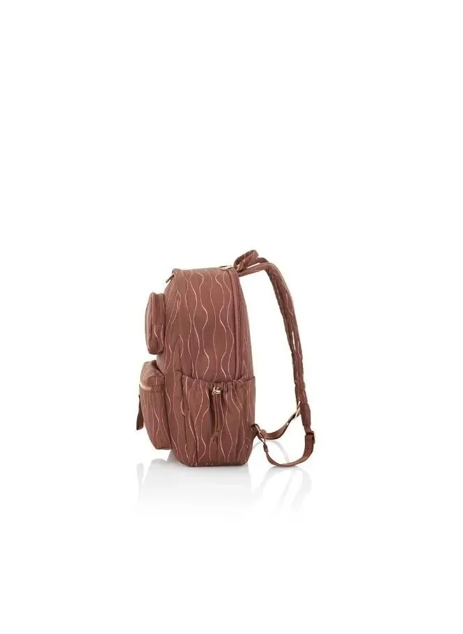 امريكان توريستر American Tourister Alizee Day Backpack - Dark Brown Guava - 1 Year Global Warranty