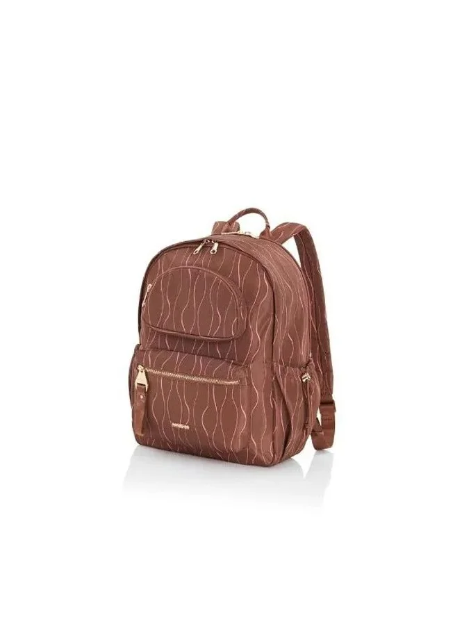 امريكان توريستر American Tourister Alizee Day Backpack - Dark Brown Guava - 1 Year Global Warranty