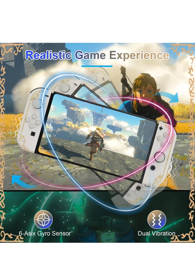 كاست ويف وحدة تحكم لاسلكية Joy Cons لجهاز Nintendo Switch، وحدة تحكم بديلة L/R متوافقة مع Nintendo Switch/Lite/OLED، عصا التحكم مع تنبيه/لقطة شاشة/اهتزاز مزدوج (أبيض) - Image 4