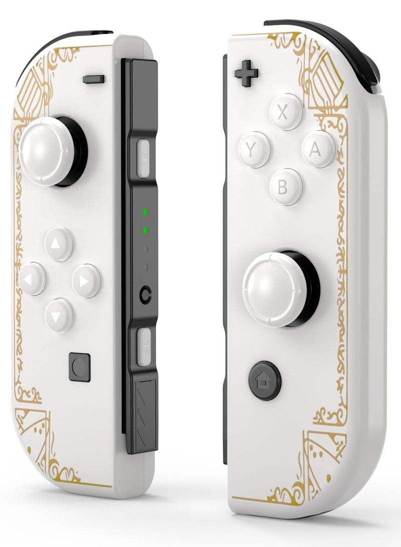 كاست ويف وحدة تحكم لاسلكية Joy Cons لجهاز Nintendo Switch، وحدة تحكم بديلة L/R متوافقة مع Nintendo Switch/Lite/OLED، عصا التحكم مع تنبيه/لقطة شاشة/اهتزاز مزدوج (أبيض) - Image 1