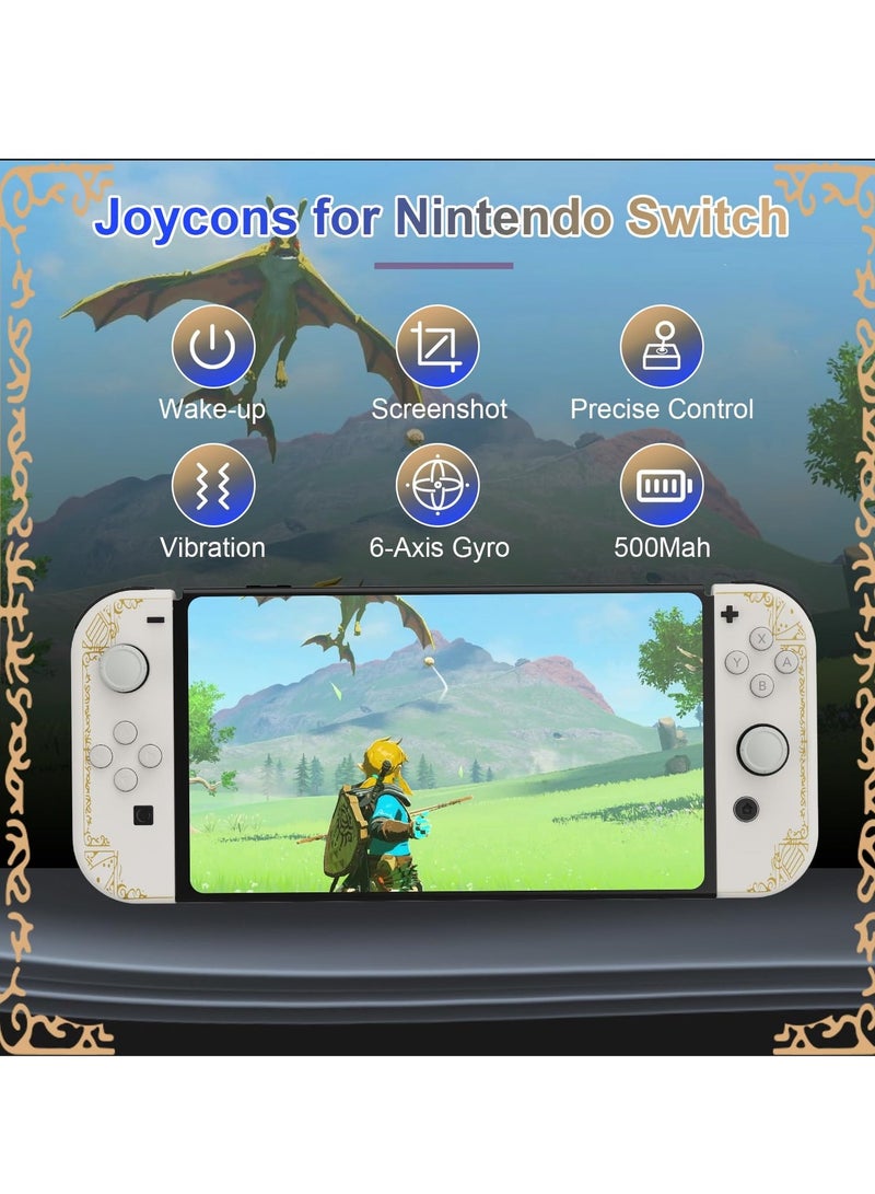 كاست ويف وحدة تحكم لاسلكية Joy Cons لجهاز Nintendo Switch، وحدة تحكم بديلة L/R متوافقة مع Nintendo Switch/Lite/OLED، عصا التحكم مع تنبيه/لقطة شاشة/اهتزاز مزدوج (أبيض) - Image 3