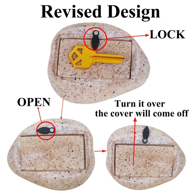 hualayou Hide A Key Outside Key Lock Box with Code Outdoor Large Size Fake Rock Key Hiders Holder Containers secret Compartment items Safe Storage Indoor Yard Garden Geocaching - Image 2
