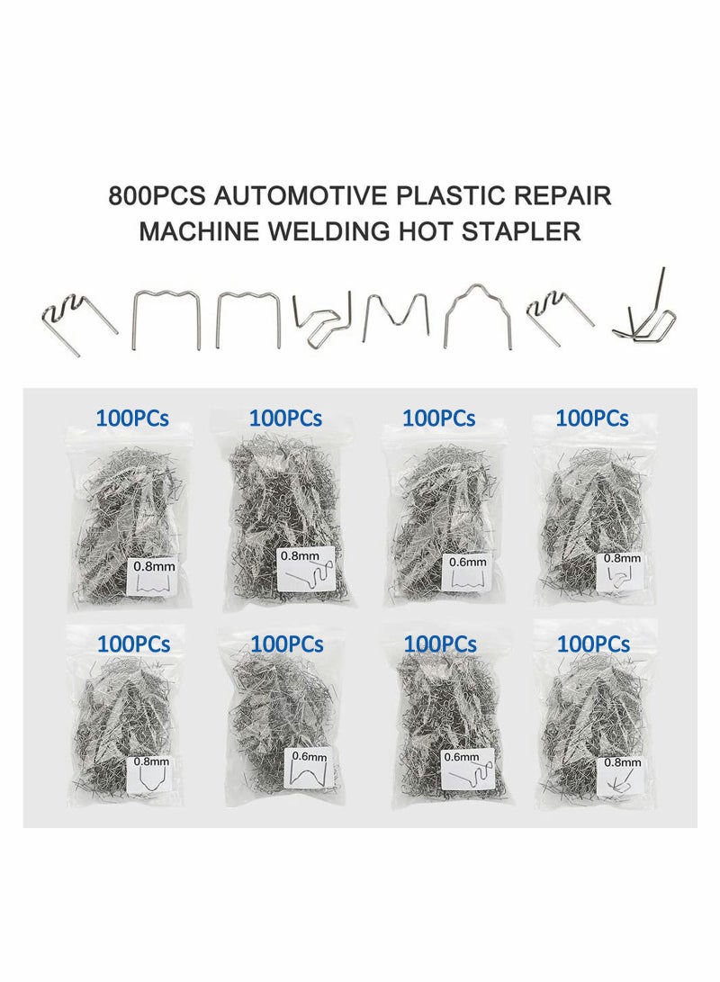 800PCS Plastic Hot Staples Set - 8 Types for Car Bumper Repair & DIY Welding Tools in Convenient Box - Image 2
