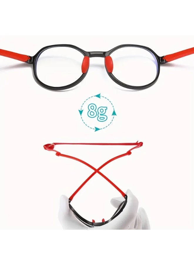 سينت هاوس زوج واحد من النظارات - حزام مطاطي مضاد للضياع، متغير اللون (بدون وصفة طبية) - نظارات دائرية بدون وصفة طبية، ومناسب للحفلات ذات الطابع الخاص، وملابس كاجوال - مريحة وملحقاتها (مع حافظة نظارات)، نظارات زرقاء مانعة للضوء، نظارات طبية - Image 2