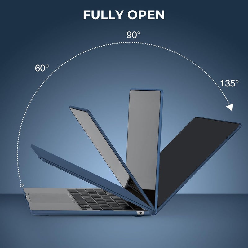 Eoocoo Hard Case Compatible with MacBook Air 13.3 inch M1 Chip 2021-2018 with Retina Display, Air 13.3 inch Plastic Protective Case + Transparant Keyboard Cover + Screen Protector, Crystal Midnight - Image 5