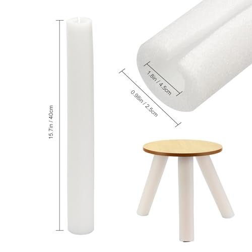 Lxmxgk Foam Tube, Pre Cut Tube Cover White Foam, Pre Slit Clamp, Pipe Insulation Clamp on Noodles, Pipe Protection for Table Leg, Bumper, Parapet, Corner Edge Protection (6) - Image 2