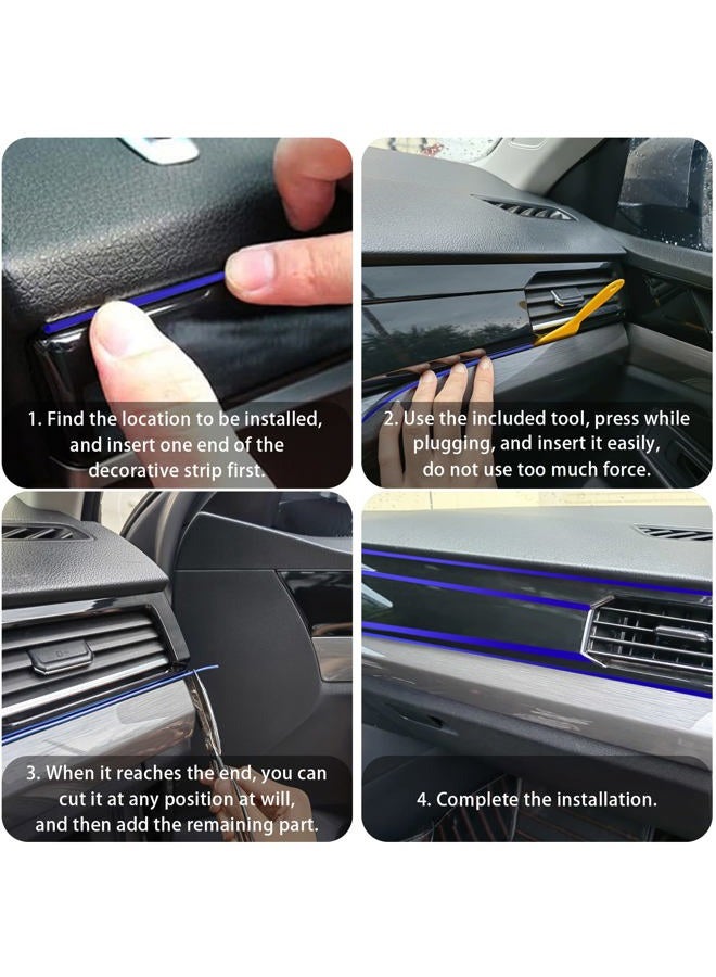 OSIFIT Car Interior Trim Strips, 16.4ft Car Electroplating Decoration Styling Door Dashboard, Flexible Interior Trim Accessories with Installing Tool (blue) - Image 5