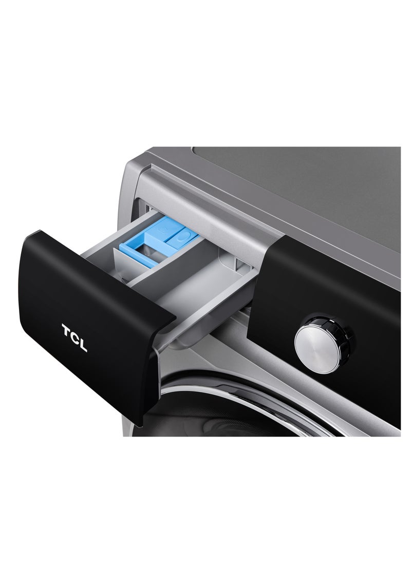 TCL - Front Loading Washing Machine, 1400 Rpm, 16 Programs Fully Automatic Washer, Touch Screen Control Panel With Smart Light Indication, Delay Start And Child Lock, 5 Stars Rating 8 Kg P808Fls Silver - Image 1