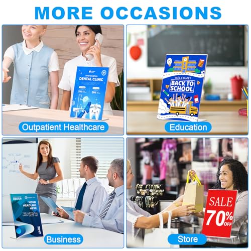 EHWINE 12 Pack Acrylic Sign Holder 8.5 x 11, L Shape Clear Plastic Display Stand, Slanted Back Picture Frame Menu Flyer Paper Display Stand up Table Top Sign Holders for Restaurant, Office and School - Image 5
