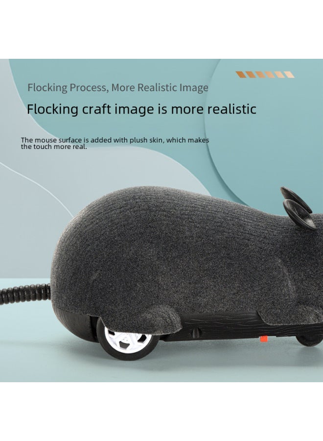 Interactive Electric Pet Toy Mouse Remote Control Four-way Control Plush Simulation Infrared Shake Furry Surface-Color:Black Mouse -4 Packs  - Image 4