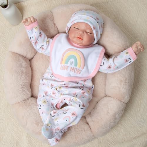 Pedolltree Reborn Baby Doll Clothes Girl Outfit Accessories 5 pcs Set for 1722 Inch Reborn Dolls Newborn Baby Girl Doll Clothes - Image 5