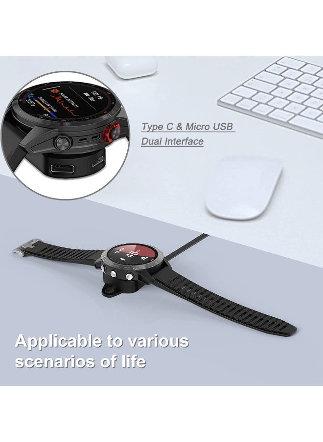 ماركة غير محددة محطة شحن متوافقة مع ساعة جارمين، محول شحن USB C و Micro USB، موصل عائم شاحن يو إس بي، متوافق مع سلسلة فينكس، إنستينكت، تايد، تاكتكال، فوررنر والمزيد.  - Image 5