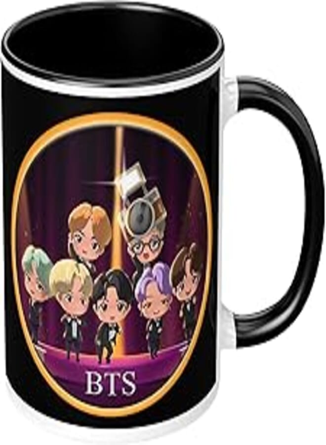 NH10 DESIGNS BTS Printed Mug for Girls Boys Birthday Gift for Friends BTS Music Band V Suga J-Hope Jungkook Jin Jimin Rm, BTS Mug (Coffee Mug-350ml) -BN3TM 05