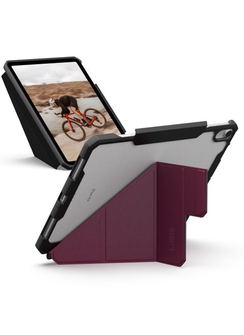 UAG Essential Armor for iPad AIR 11 inch Case Cover (2024) M2 Folio with Pencil Holder and Adjustable Multi-Angle Viewing Stand - Bordeaux
