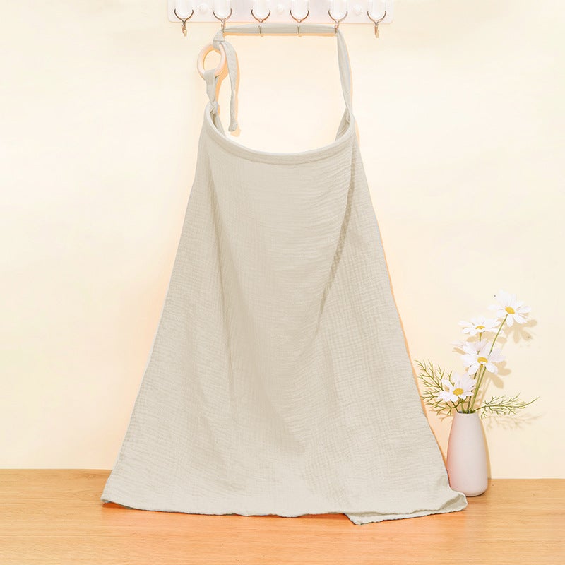 INS Double-layer Pure Cotton Baby Blanket Breastfeeding Cloth Anti-shading Cloth Breastfeeding Cloth Shawl Breastfeeding Coat Khaki (wooden ring style) 