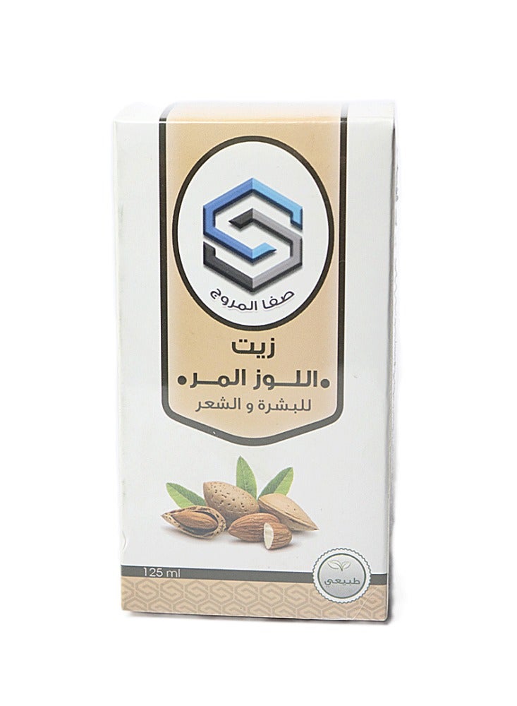 Bitter Almond Oil for Skin and Hair from Safa Almurooj - Pure and Natural Moisturizer 125 ml for radiant skin and silky hair