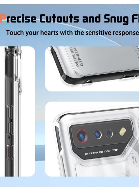 Custodia HONLEN Per ASUS ROG Phone 7 E 7 Ultimate – Silicone TPU Sfumato Trasparente, 4 Angoli Rinforzati Anticaduta