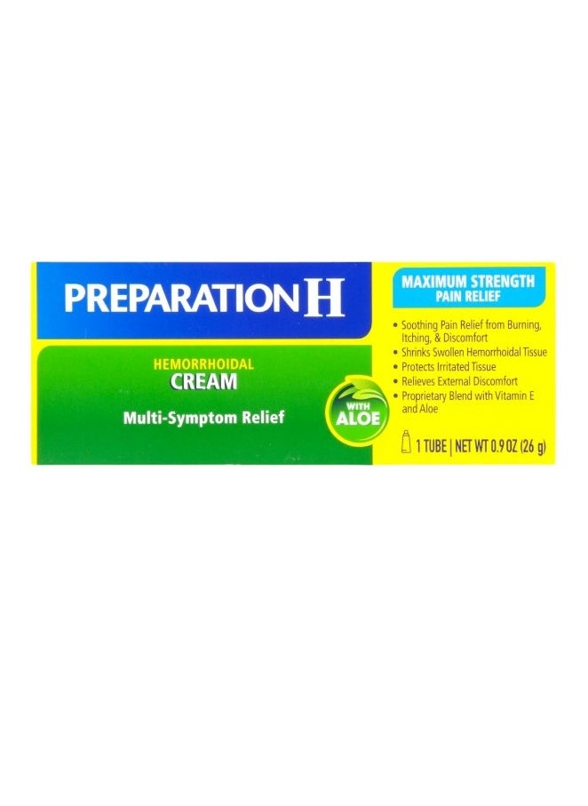 Preparation H Hemorrhoidal Cream, Maximum Strength Pain Relief, 26g  - Image 2