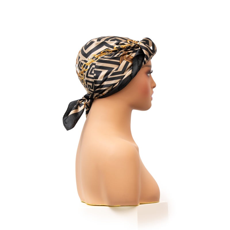 ROSEBONY Wrap Cap Hair Net with Scarf, Heatless Silk Press Hair Care, Shower Cap (color-4) - Image 3
