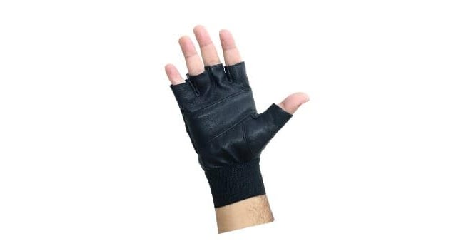 Horse Riding half gloves | Leather Gloves Finger Cut with Wrist Support for Gym Weight Lifting biker and Exercise | Gloves for Sports - Black (Outdoor Protective Half Finger Gloves) (MEDIUM)