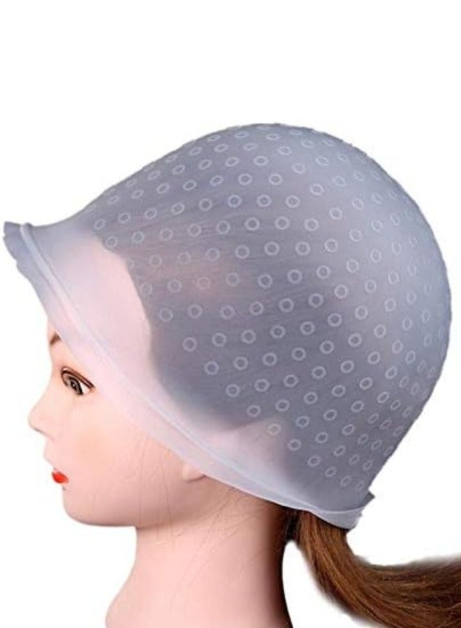 هيفلي قبعة تلوين الشعر المصنوعة من السيليكون القابلة لإعادة الاستخدام (أبيض) - Image 2